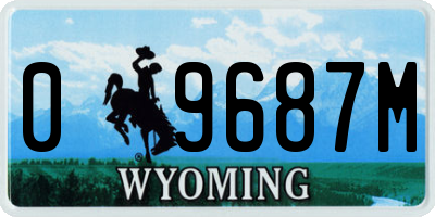 WY license plate 09687M