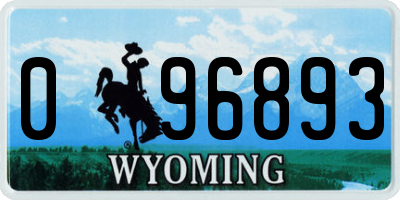 WY license plate 096893