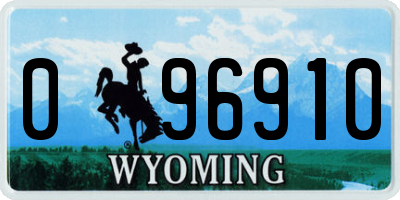WY license plate 096910