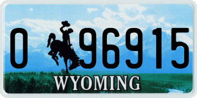 WY license plate 096915