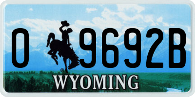 WY license plate 09692B