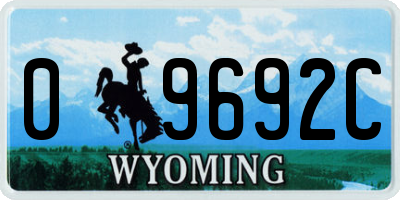 WY license plate 09692C