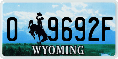 WY license plate 09692F