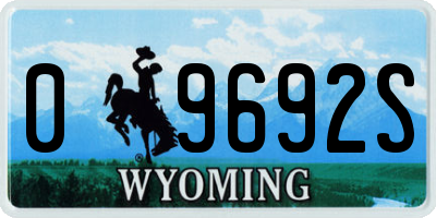 WY license plate 09692S