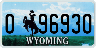 WY license plate 096930