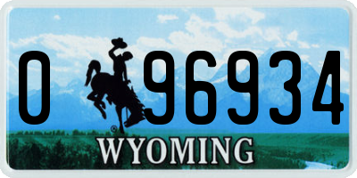 WY license plate 096934