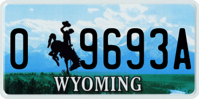 WY license plate 09693A