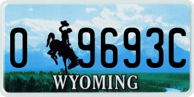 WY license plate 09693C