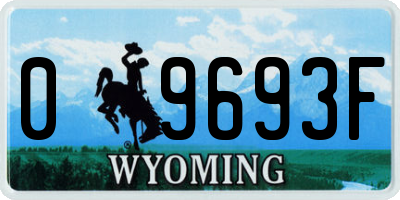 WY license plate 09693F