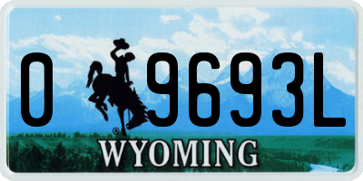 WY license plate 09693L