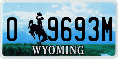WY license plate 09693M