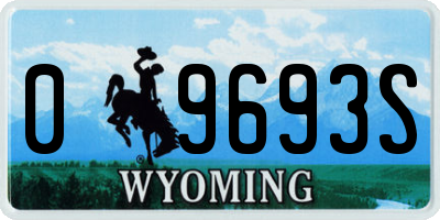 WY license plate 09693S