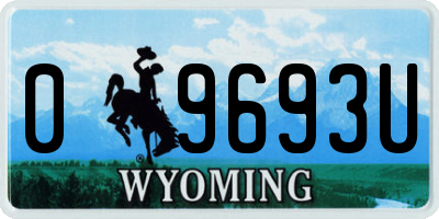 WY license plate 09693U