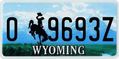WY license plate 09693Z