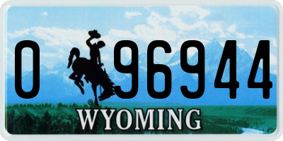 WY license plate 096944