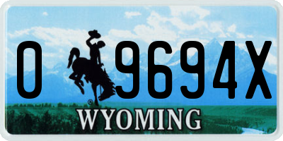 WY license plate 09694X