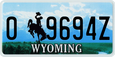 WY license plate 09694Z