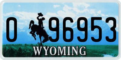 WY license plate 096953