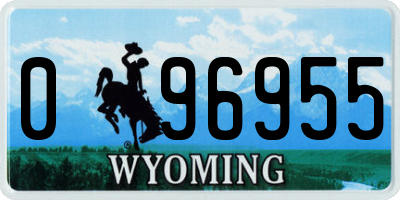 WY license plate 096955