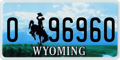 WY license plate 096960