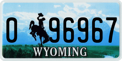 WY license plate 096967