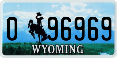 WY license plate 096969