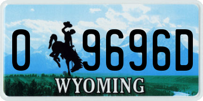 WY license plate 09696D