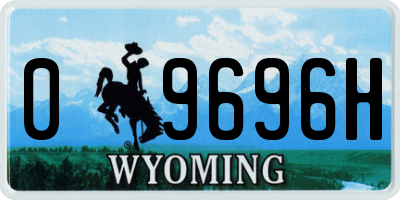 WY license plate 09696H