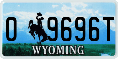WY license plate 09696T