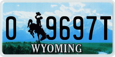 WY license plate 09697T