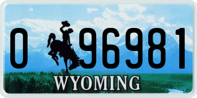 WY license plate 096981