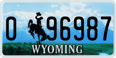 WY license plate 096987