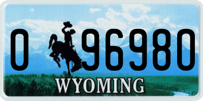 WY license plate 09698O
