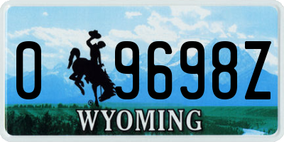 WY license plate 09698Z