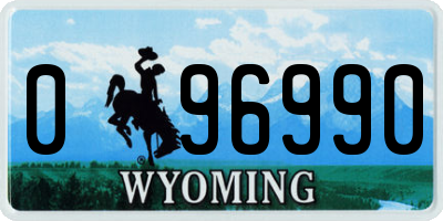 WY license plate 096990