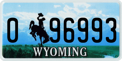 WY license plate 096993