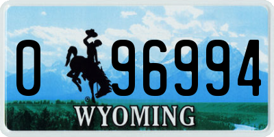 WY license plate 096994