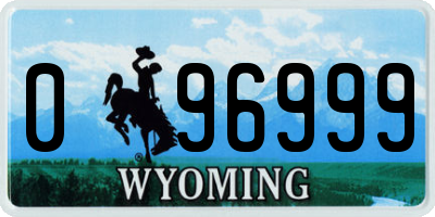 WY license plate 096999