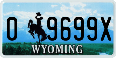 WY license plate 09699X
