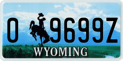 WY license plate 09699Z