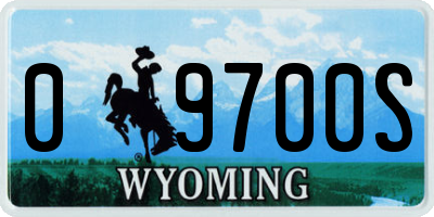 WY license plate 09700S