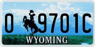 WY license plate 09701C
