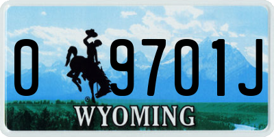 WY license plate 09701J