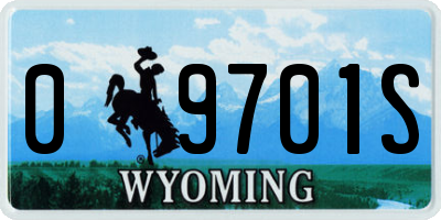 WY license plate 09701S