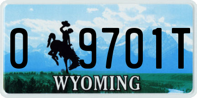 WY license plate 09701T