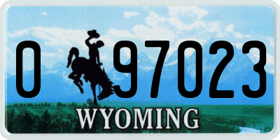 WY license plate 097023