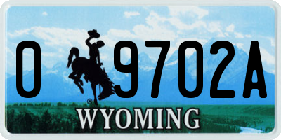 WY license plate 09702A