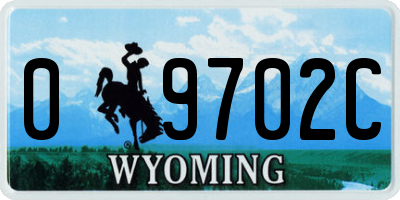 WY license plate 09702C