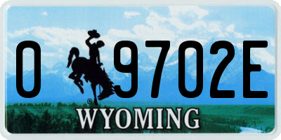 WY license plate 09702E