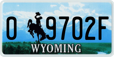 WY license plate 09702F